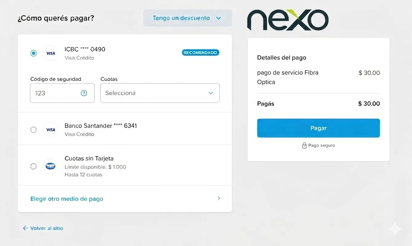 Pago con Mercado Pago en el portal de facturación Nexo